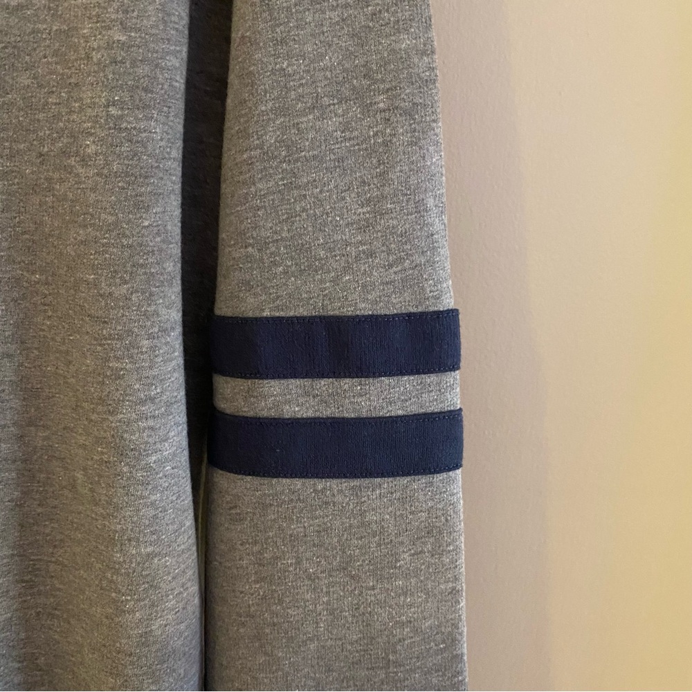 NWT. Fifth Sun Gray hoodie top with Navy Accents - Picture 3 of 8